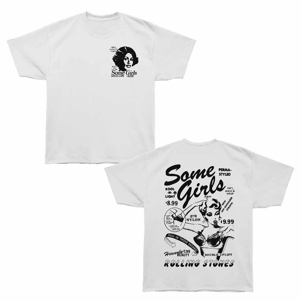 Rolling Stones - Some Girls '78 Catalog - Bronx Oversized Short Sleeve T-Shirt - Front & Back Print - White