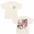 Rolling Stones - Collage - Bronx Oversized Short Sleeve T-Shirt - Front & Back Print - Off-White