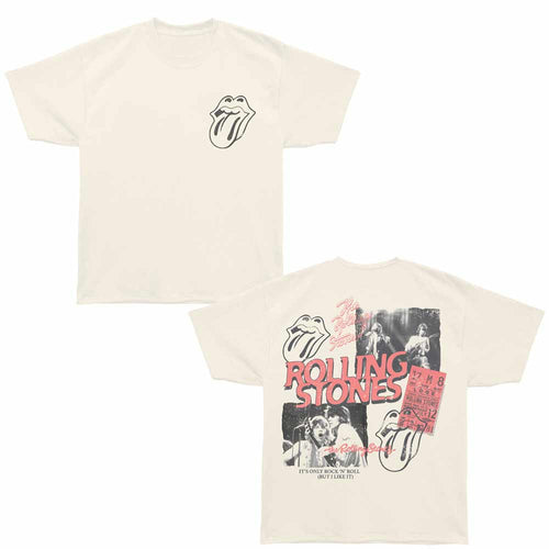 Rolling Stones - Collage - Bronx Oversized Short Sleeve T-Shirt - Front & Back Print - Off-White