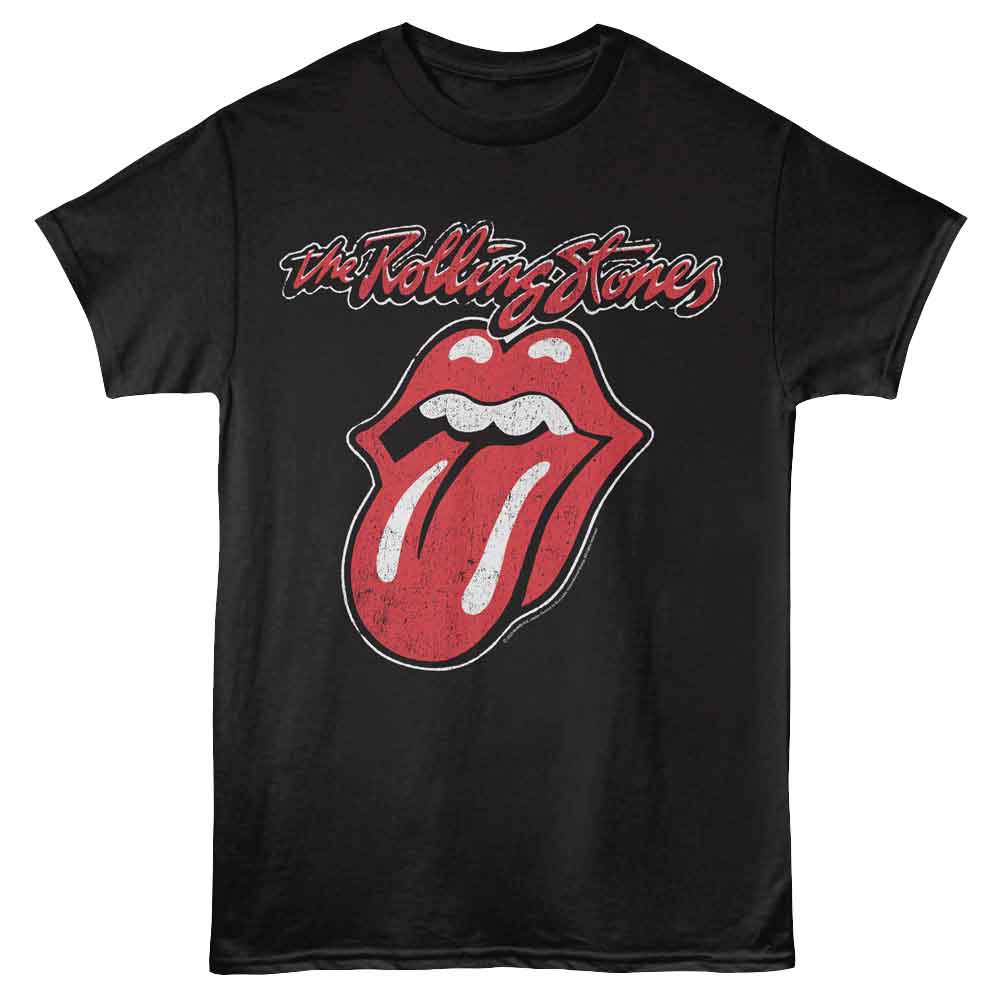 Rolling Stones - Classic Logo - Black - Front Print Solid Adult Unisex Short Sleeve T-Shirt
