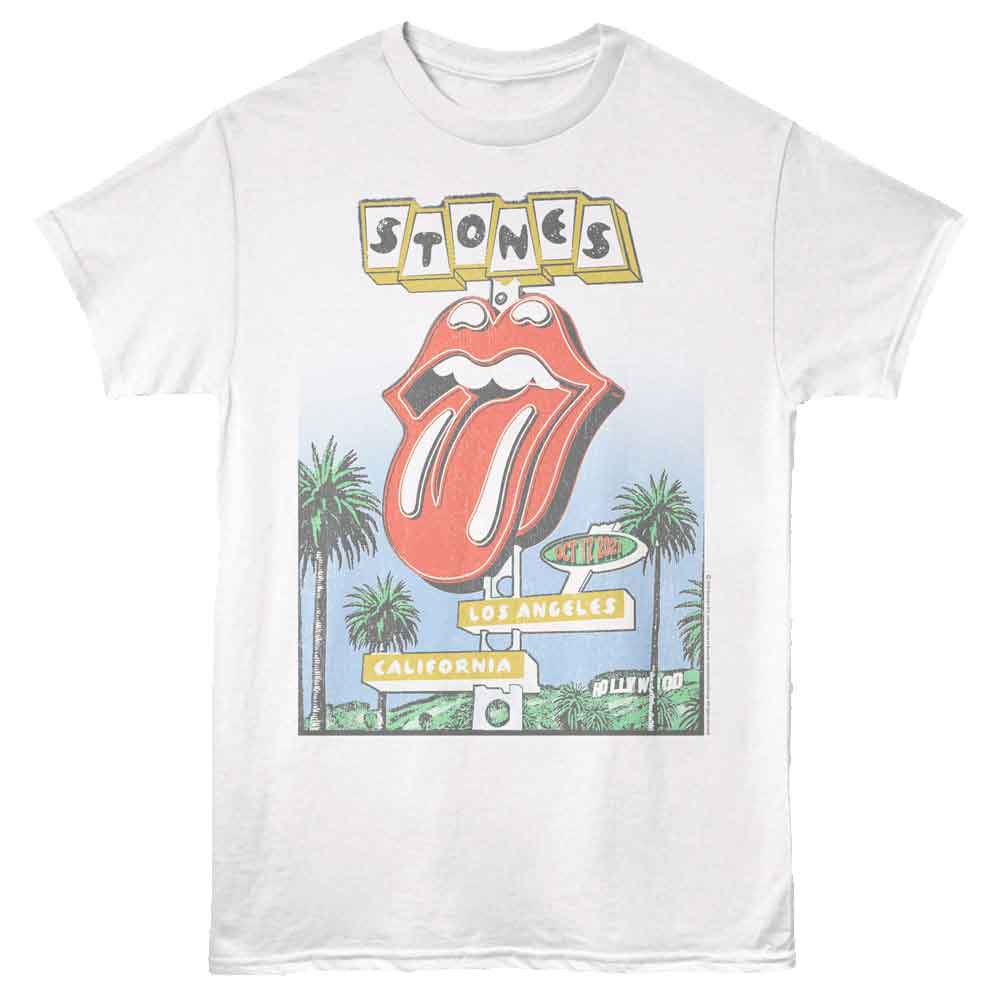 Rolling Stones - Motel Style - White - Front Print Solid Adult Unisex Short Sleeve T-Shirt