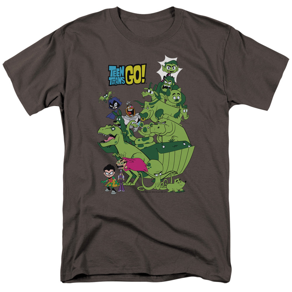DC Comics - Teen Titans Go - Beast Boy Stack - Adult Unisex T-Shirt - Gray