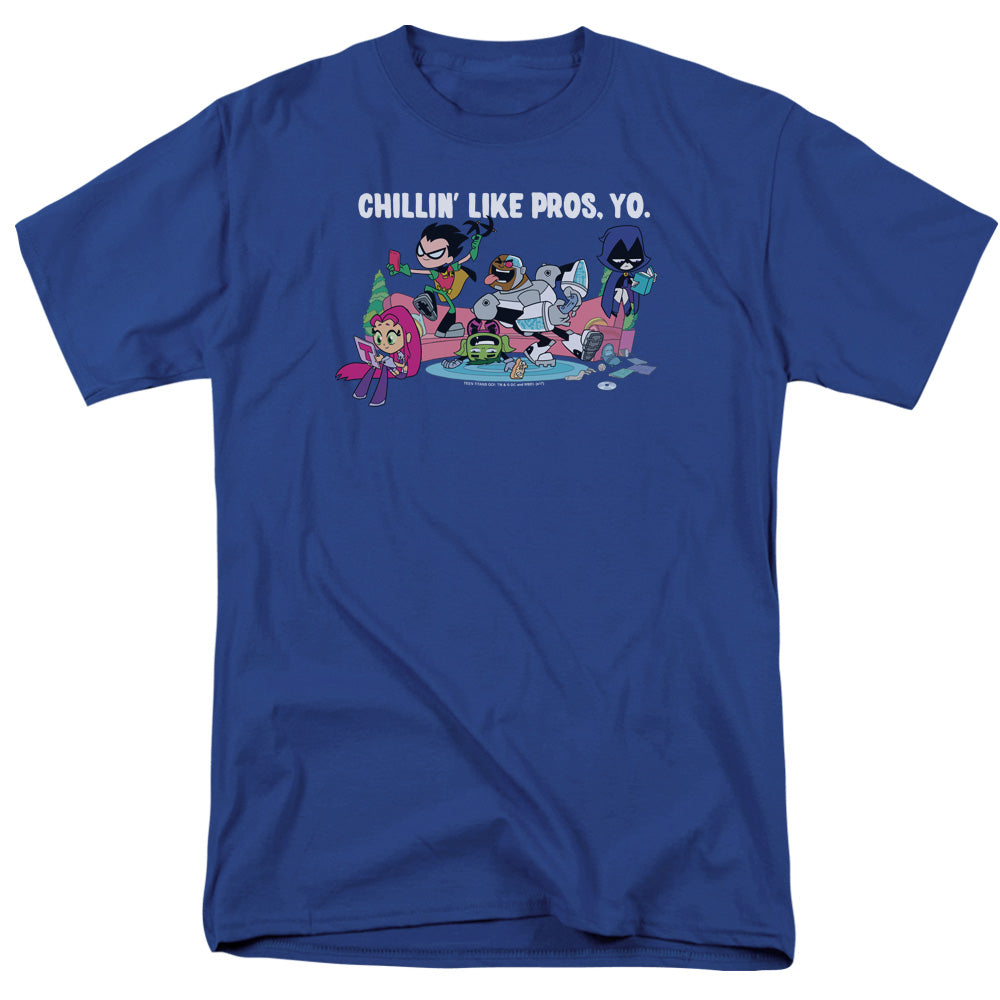 DC Comics - Teen Titans Go - Like Pros Yo - Adult Unisex T-Shirt - Blue