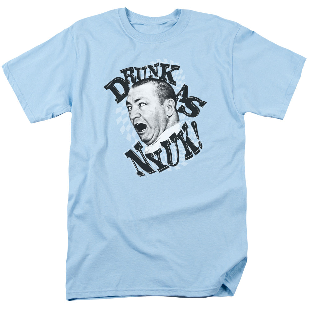 Three Stooges - Drunk - Adult Unisex Short Sleeve T-Shirt - Blue