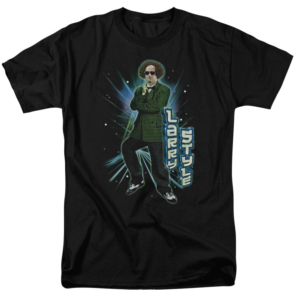 Three Stooges - Larry Style - Adult Unisex Short Sleeve T-Shirt - Black