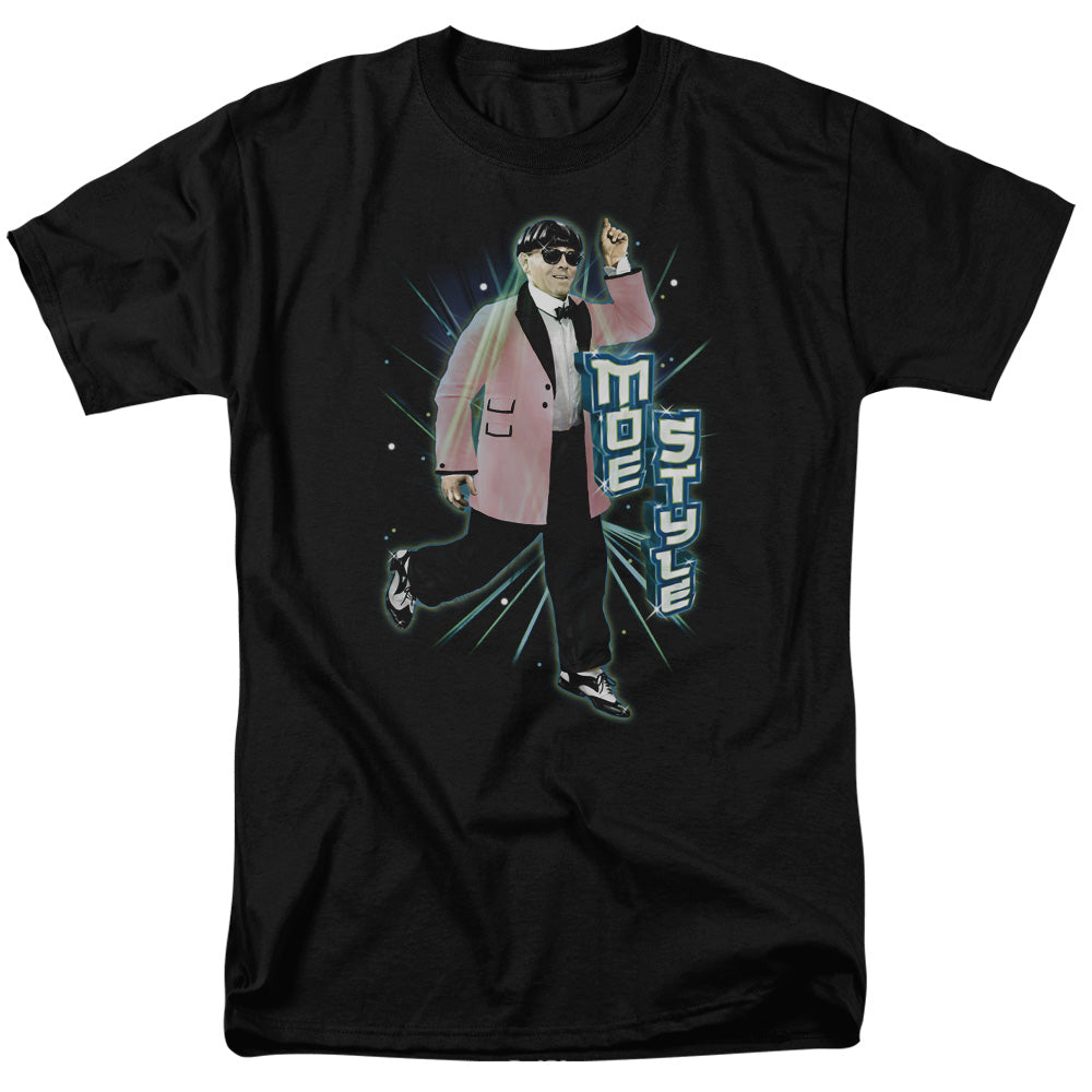 Three Stooges - Moe Style - Adult Unisex Short Sleeve T-Shirt - Black