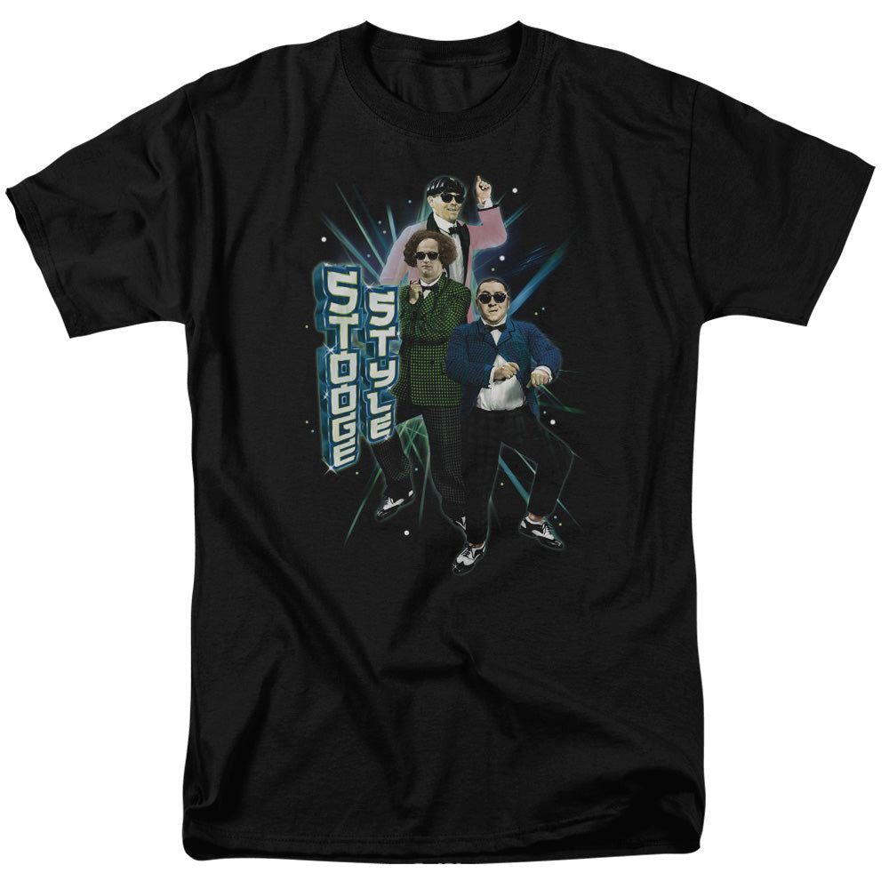 Three Stooges - Stooge Style - Adult Unisex Short Sleeve T-Shirt - Black