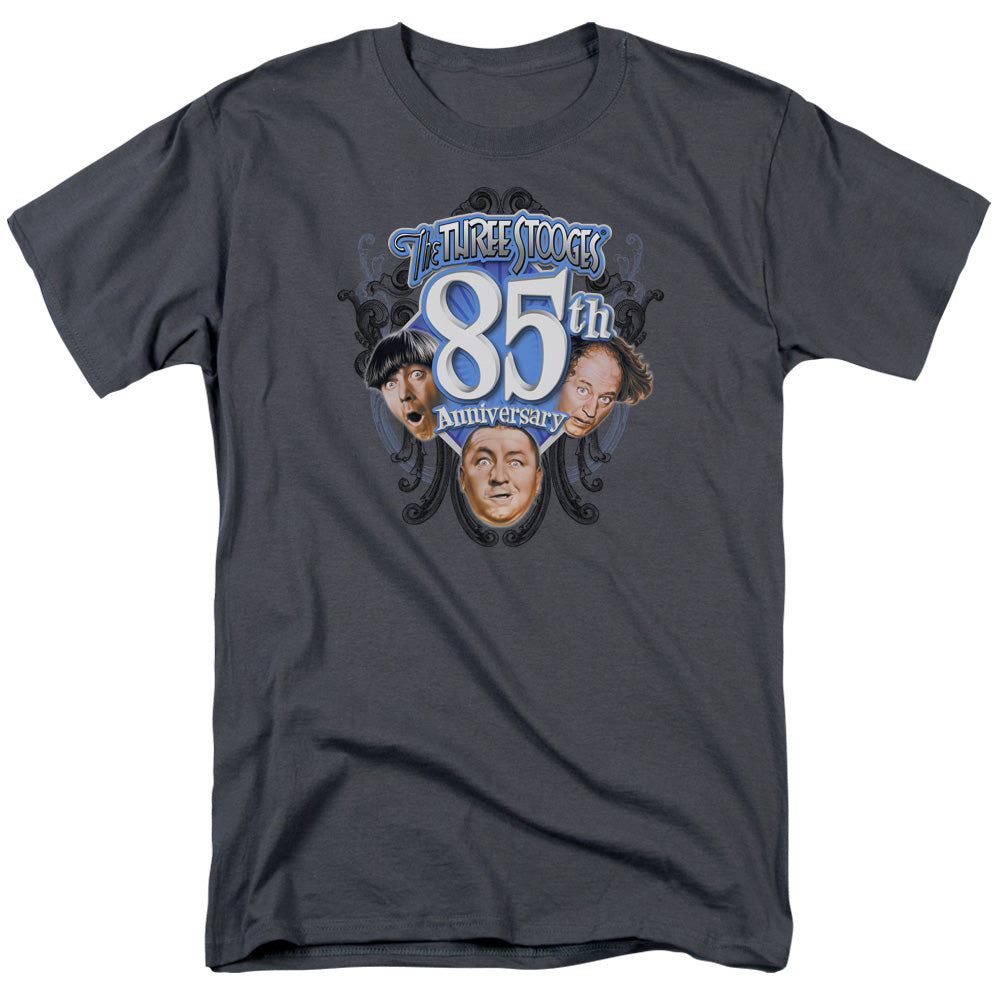 Three Stooges - 85th Anniversary 2 - Adult Unisex Short Sleeve T-Shirt - Gray