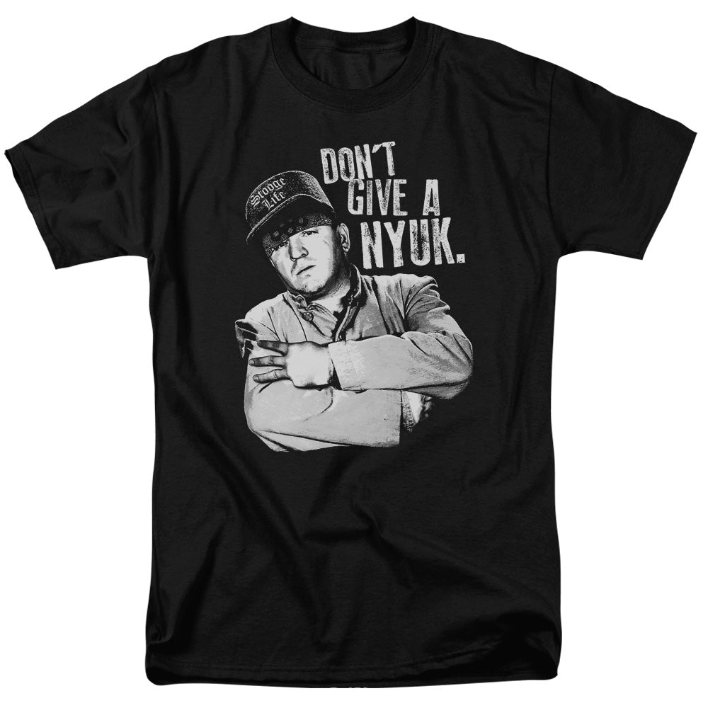 Three Stooges - Give A Nyuk - Adult Unisex Short Sleeve T-Shirt - Black