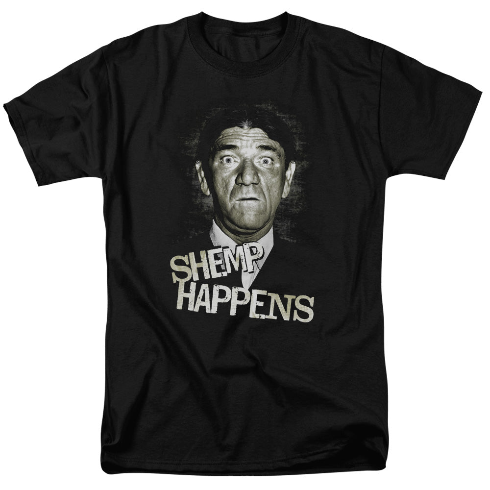 Three Stooges - Shemp Happens - Adult Unisex Short Sleeve T-Shirt - Black