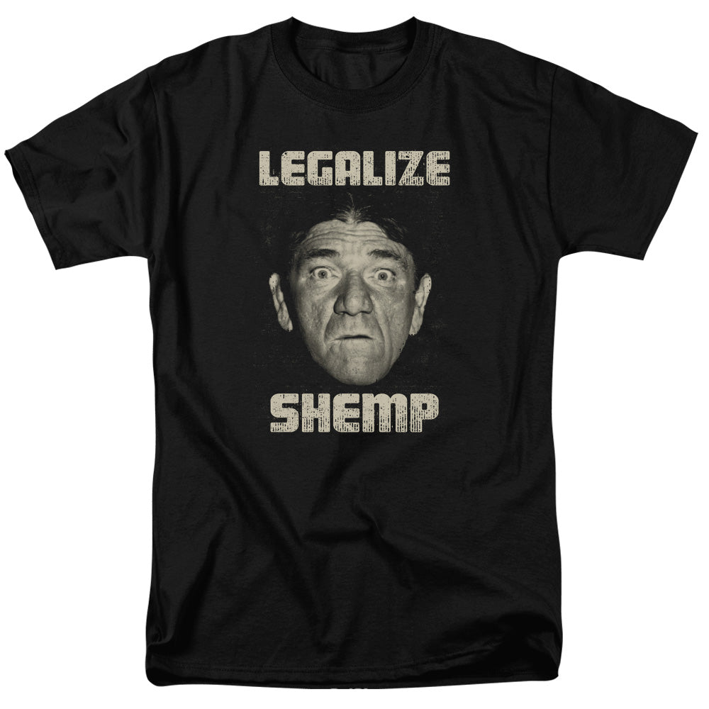 Three Stooges - Legalize Shemp - Adult Unisex Short Sleeve T-Shirt - Black