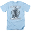 Three Stooges - Lamebrain Plumbing - Adult Unisex Short Sleeve T-Shirt - Blue