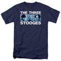 Three Stooges - Three Squares - Adult Unisex Short Sleeve T-Shirt - Blue