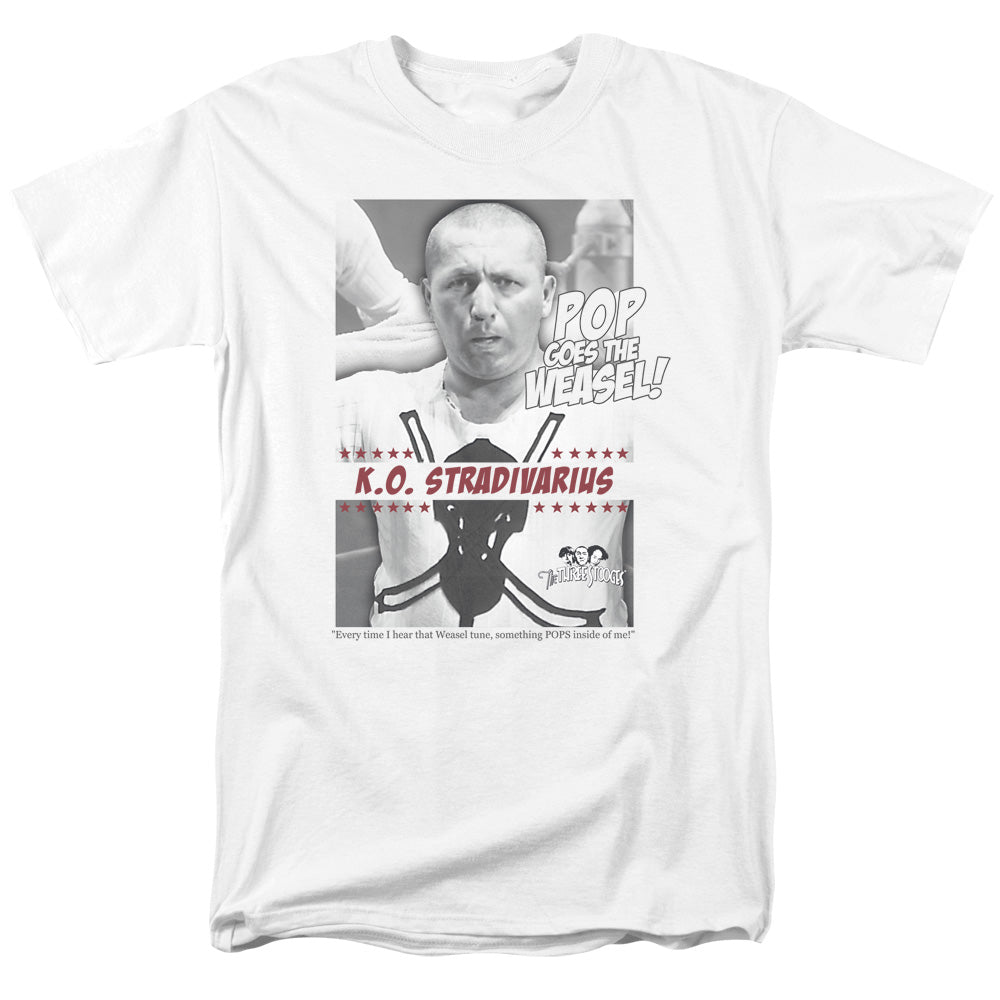 Three Stooges - Weasel - Adult Unisex Short Sleeve T-Shirt - White
