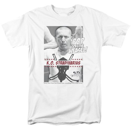 Three Stooges - Weasel - Adult Unisex Short Sleeve T-Shirt - White
