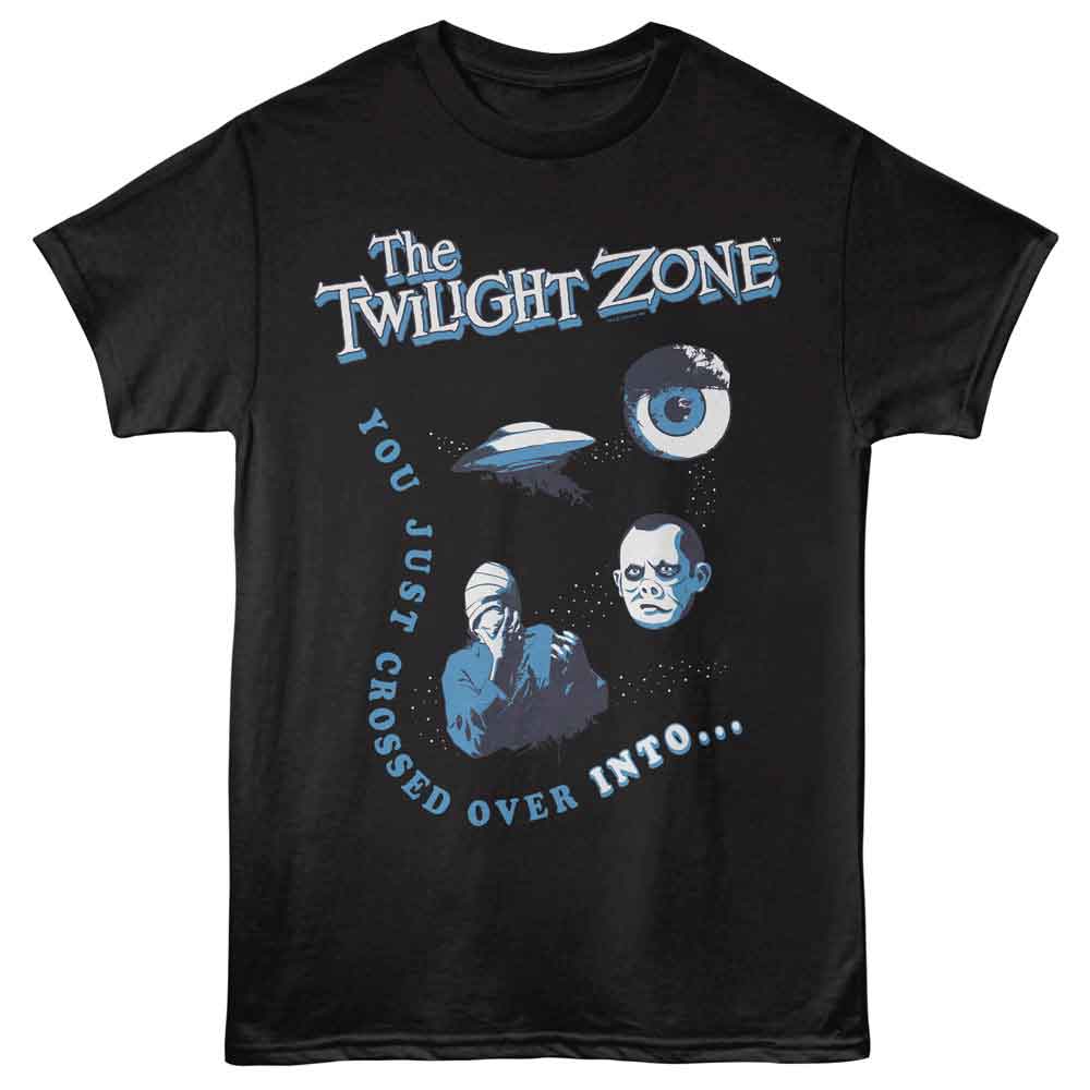 Twilight Zone - You Just Crossed Over - Black - Front Print Solid Adult Unisex Short Sleeve T-Shirt