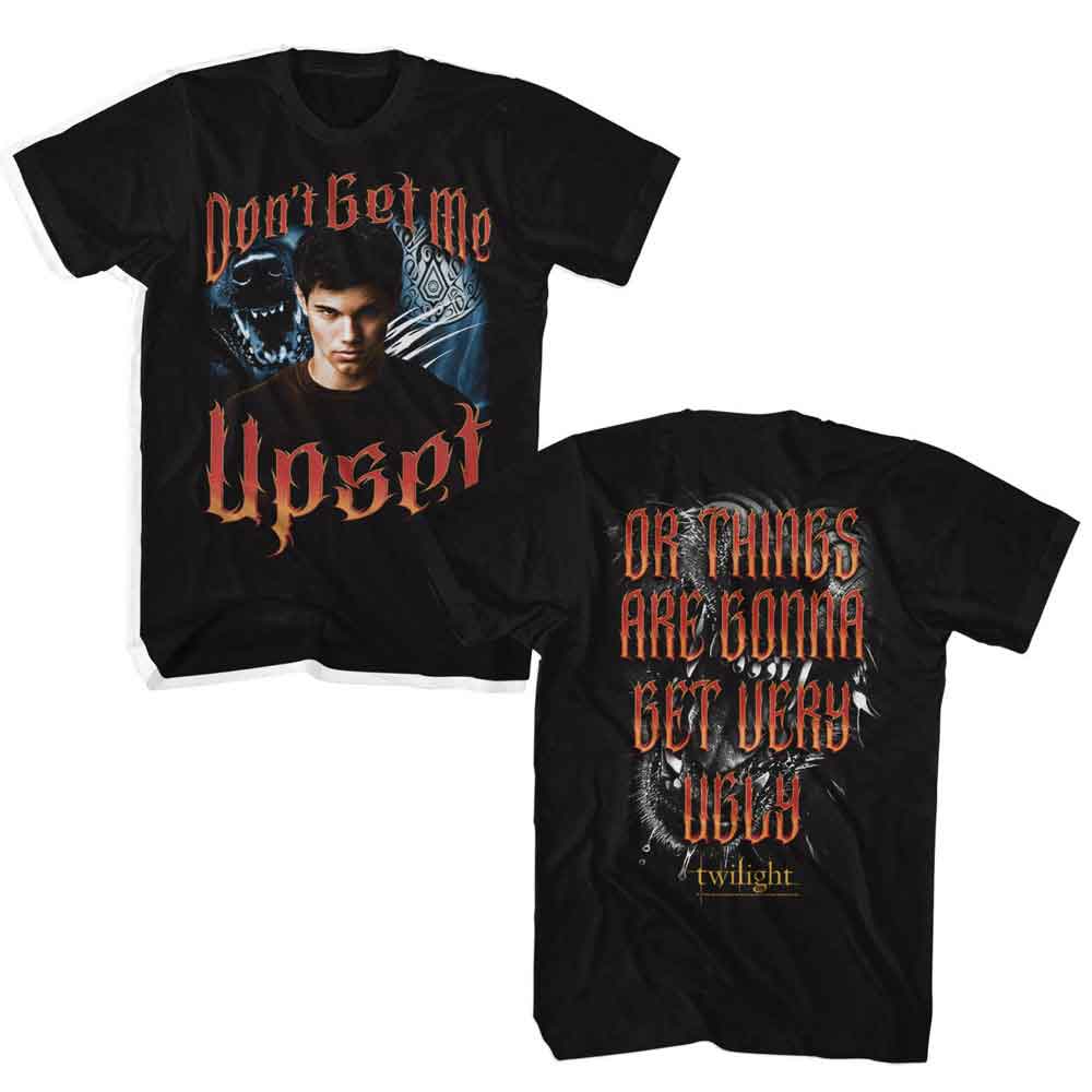 Twilight - Upset Quote - Officially Licensed - Black Solid 2-Sided Print Adult Short Sleeve T-Shirt
