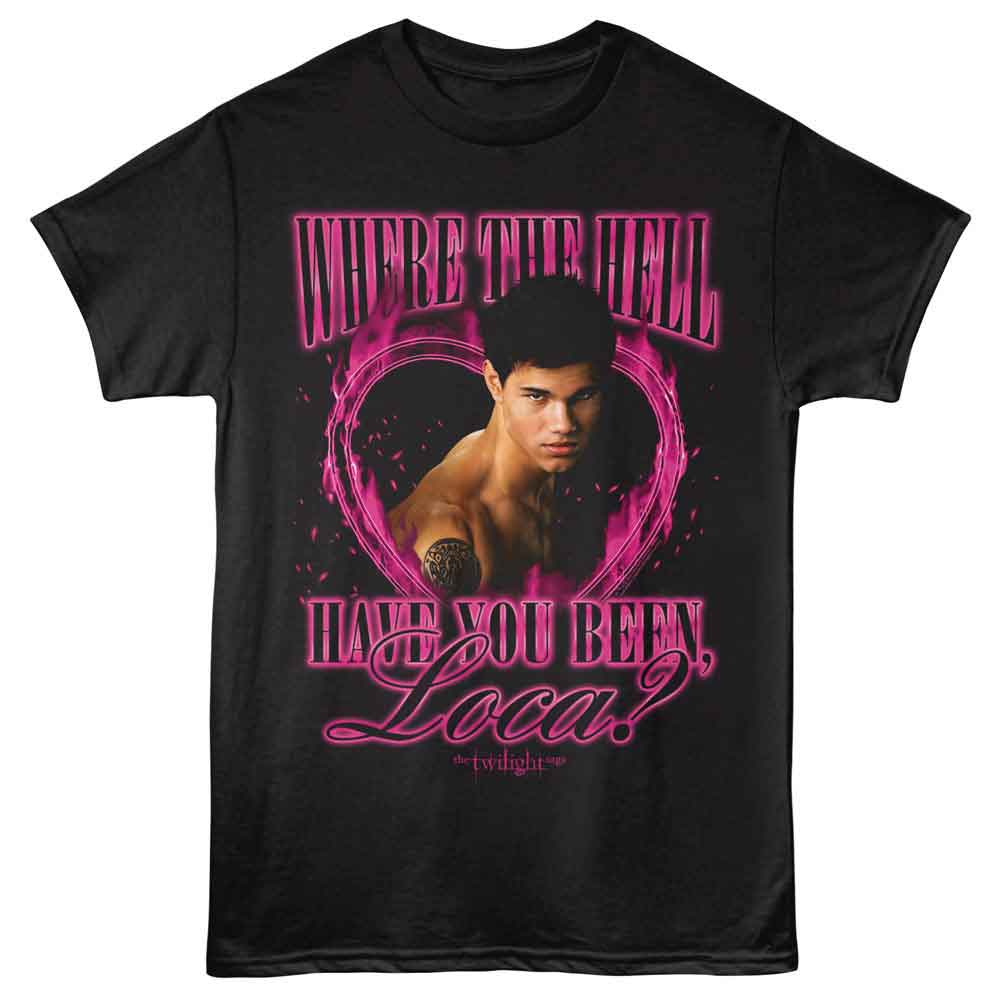 Twilight - Loca Flames Alt Color - Front Print Adult Short Sleeve Solid T-Shirt - Black