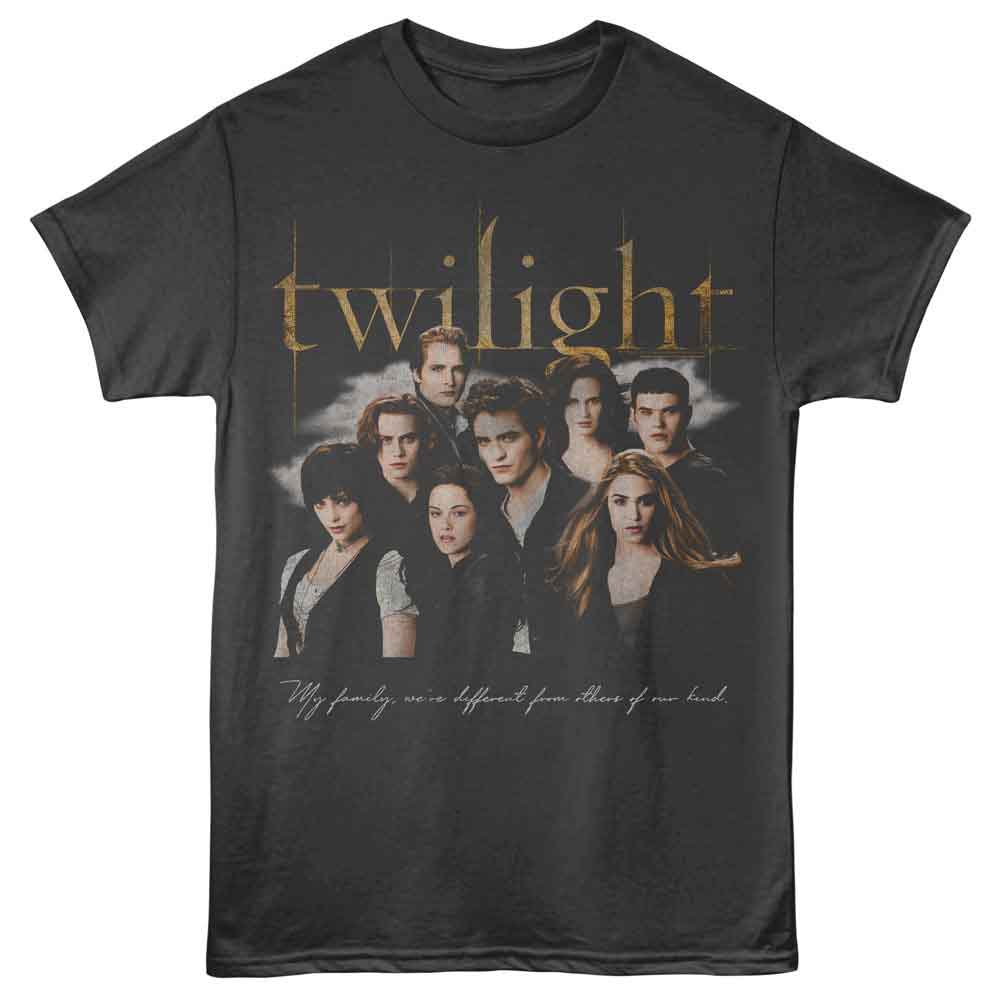 Twilight - Cullen Family - Gray - Front Print Solid Adult Unisex Short Sleeve T-Shirt