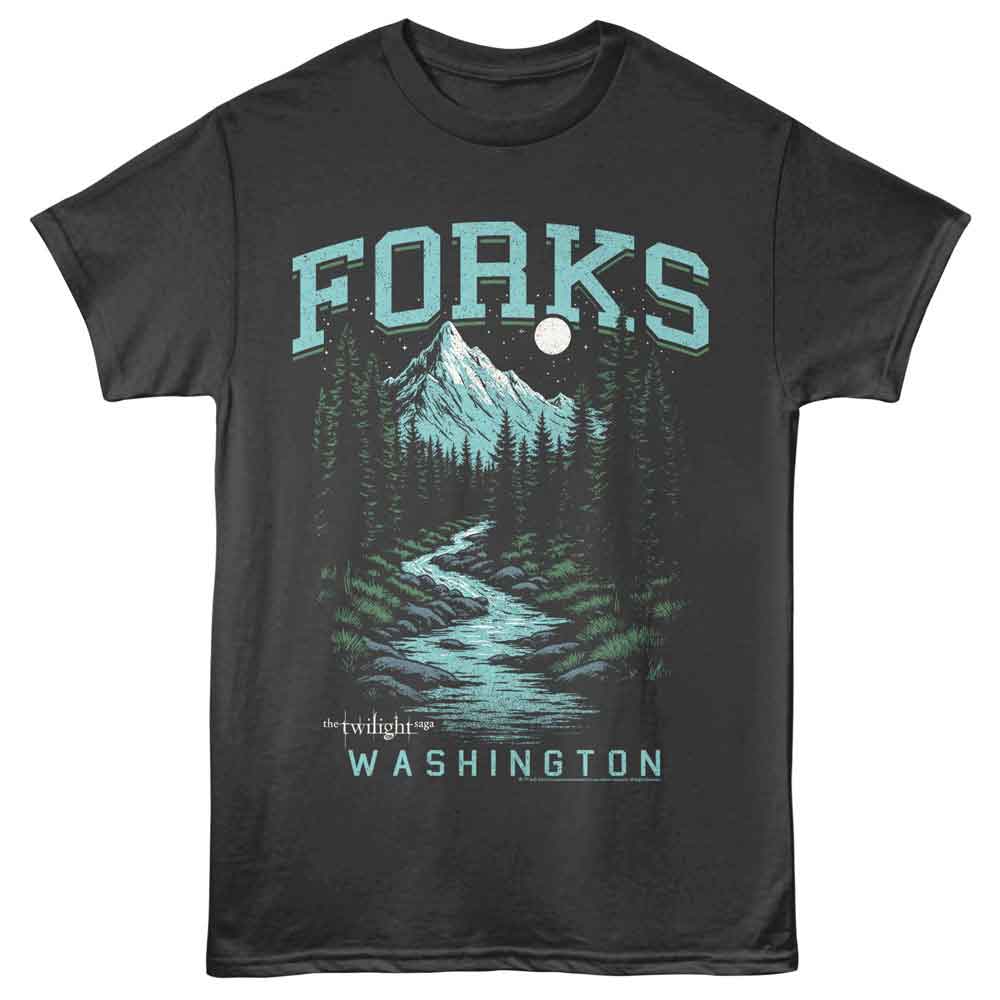 Twilight - Forks Washington - Solid Adult Unisex Short Sleeve T-Shirt - Smoke