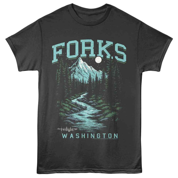 Twilight - Forks Washington - Solid Adult Unisex Short Sleeve T-Shirt - Smoke