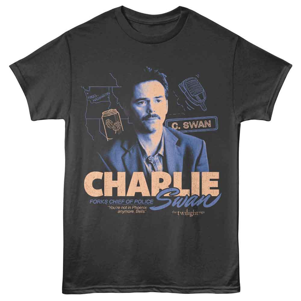 Twilight - Chief Of Police - Gray - Front Print Solid Adult Unisex Short Sleeve T-Shirt