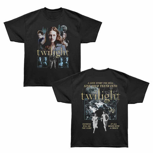 Twilight - A Love Story - Bronx Oversized Short Sleeve T-Shirt - Front & Back Print - Black
