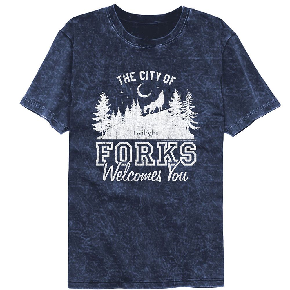 Twilight The City Of Forks Officially Licensed Adult Short Sleeve Mineral Wash T-Shirt
