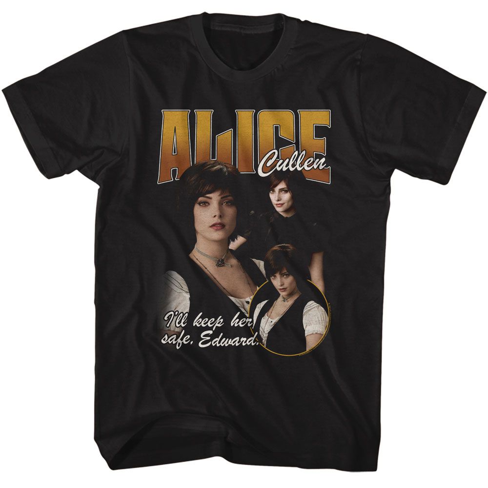 Twilight - Alice Ill Keep Her Safe - American Classics - Solid Black Adult Short Sleeve T-Shirt