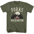 Twilight - Forks Truck - American Classics - Solid Green Adult Short Sleeve T-Shirt