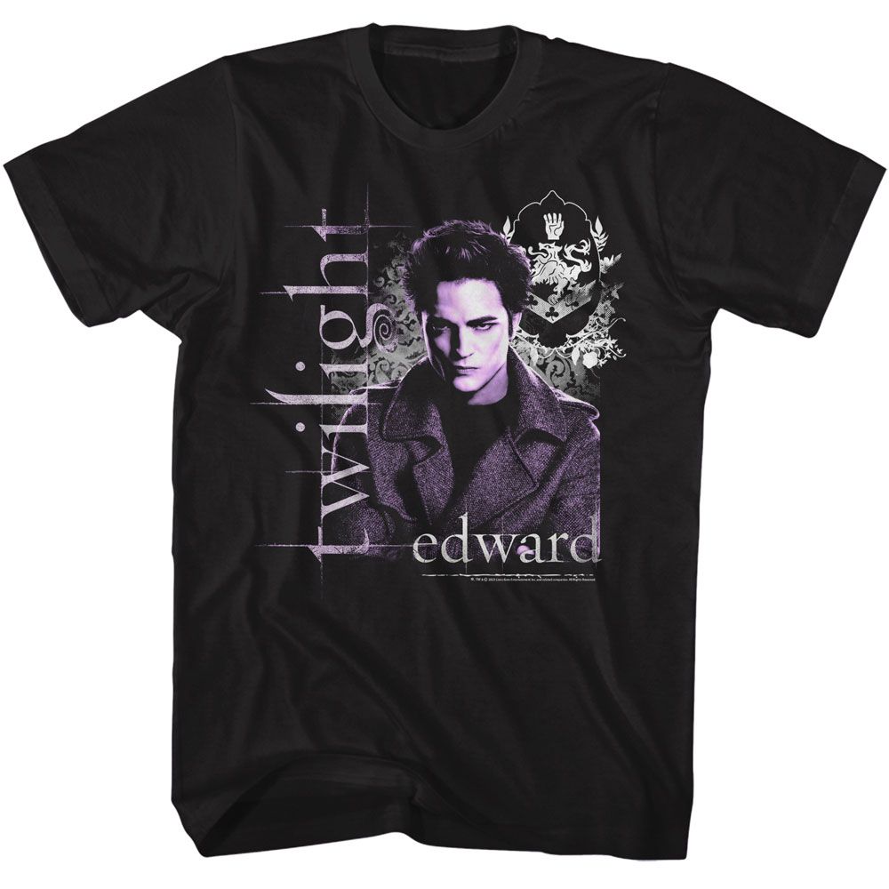 Twilight - Edward And Crest - Officially Licensed Adult Short Sleeve T-Shirt