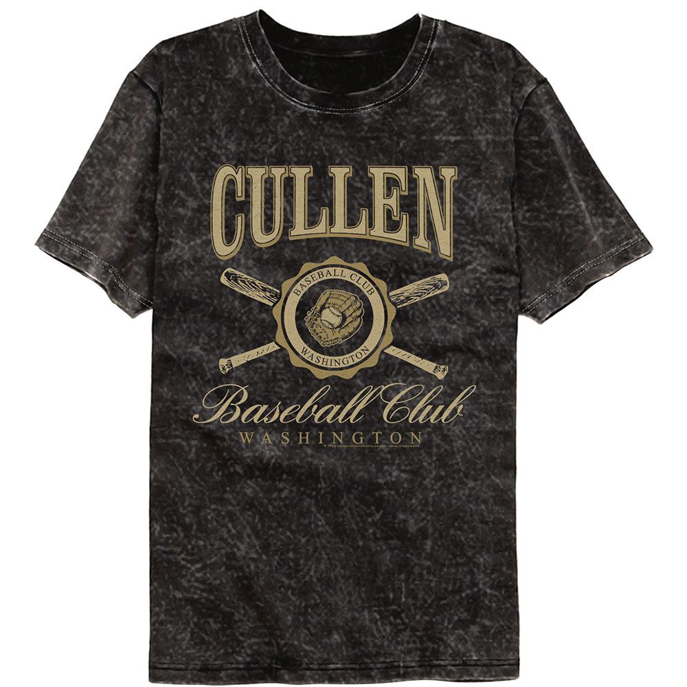 Twilight Cullen Baseball Club Officially Licensed Adult Short Sleeve Mineral Wash T-Shirt