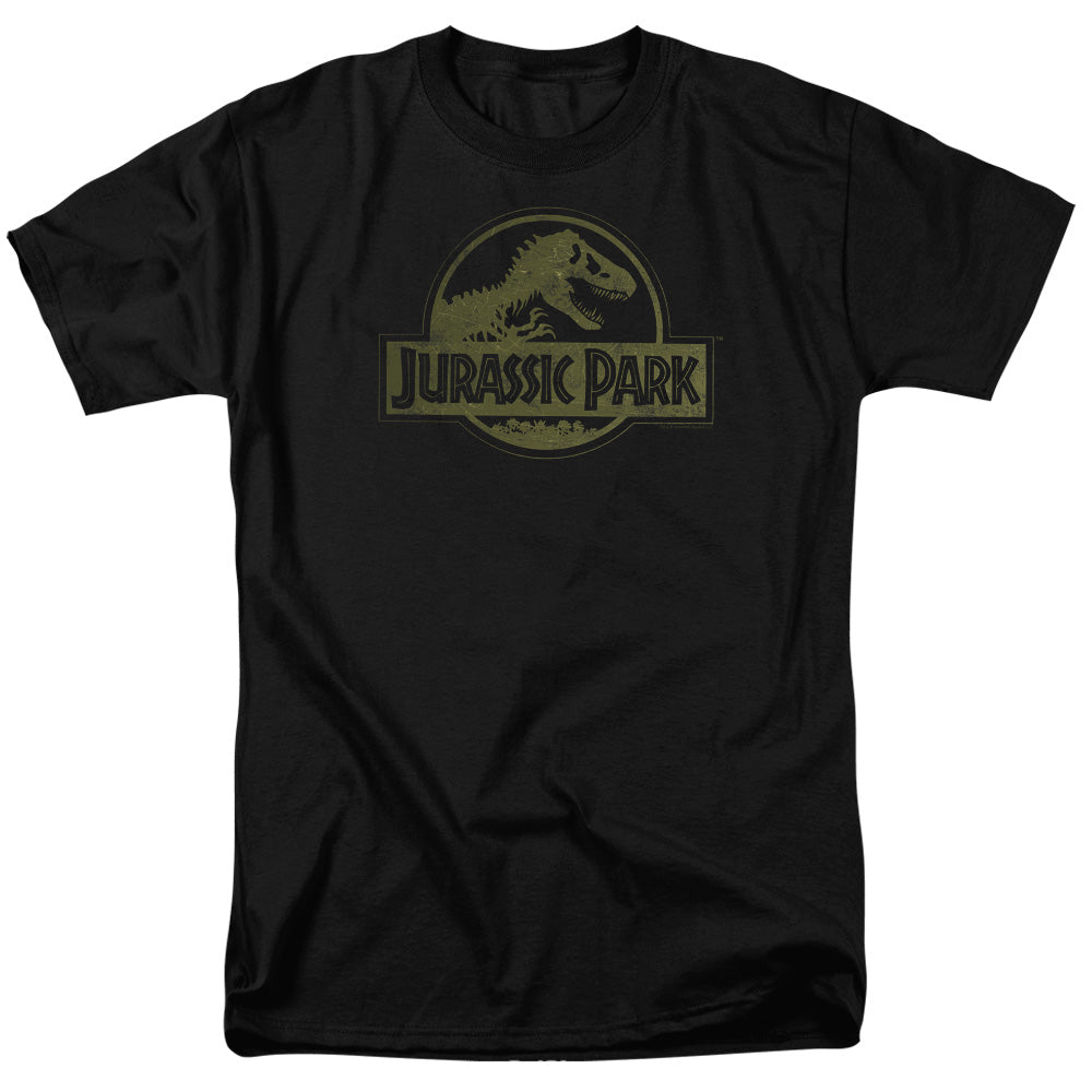 Jurassic Park - Distressed Logo - Adult Unisex Short Sleeve T-Shirt - Black