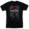 Jurassic Park - Lightning Logo - Adult Unisex Short Sleeve T-Shirt - Black