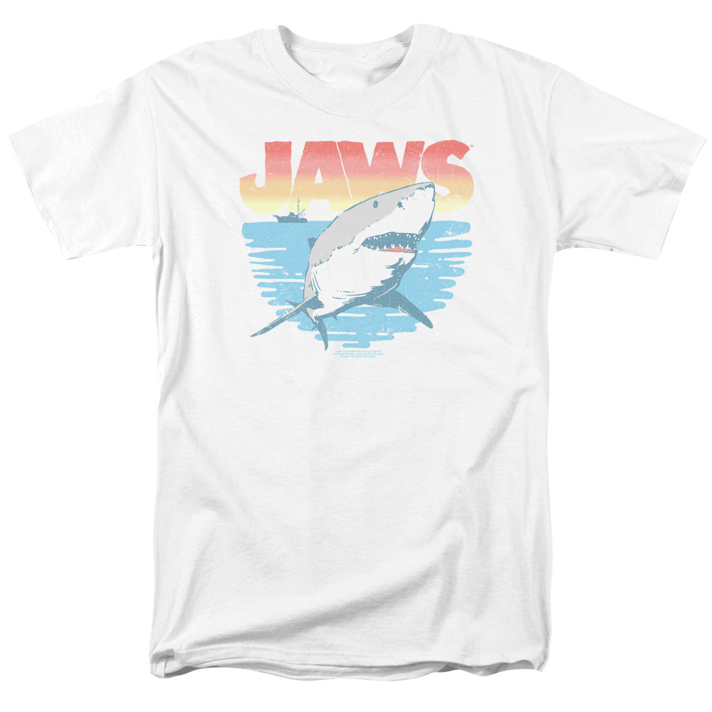 Jaws - Cool Waves - Adult Unisex Short Sleeve T-Shirt - White