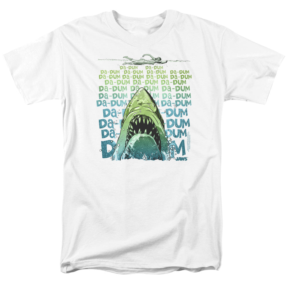 Jaws - Da Dum - Adult Unisex Short Sleeve T-Shirt - White
