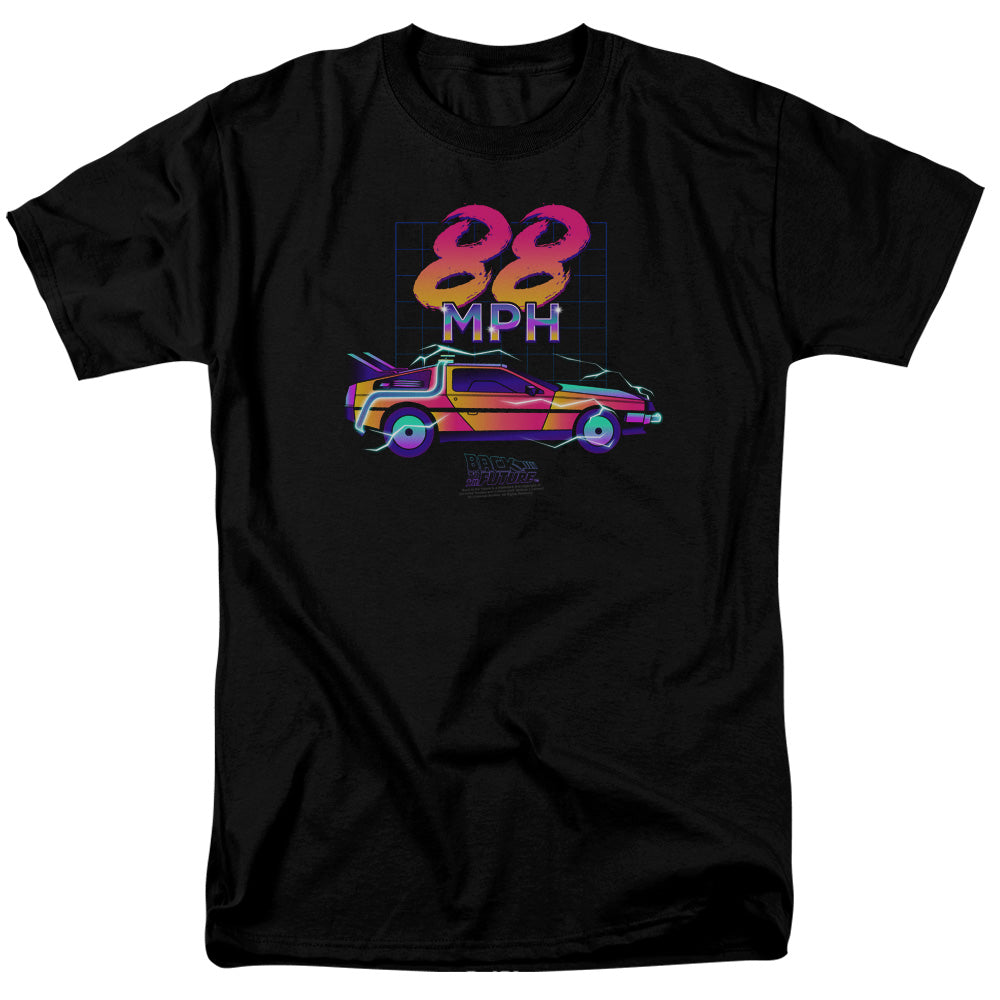 Back To The Future - 88 Mph - Adult Unisex Short Sleeve T-Shirt - Black