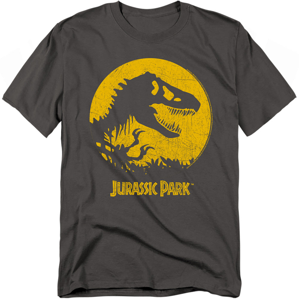 Jurassic Park - T Rex Sphere - Adult Unisex Short Sleeve T-Shirt - Gray