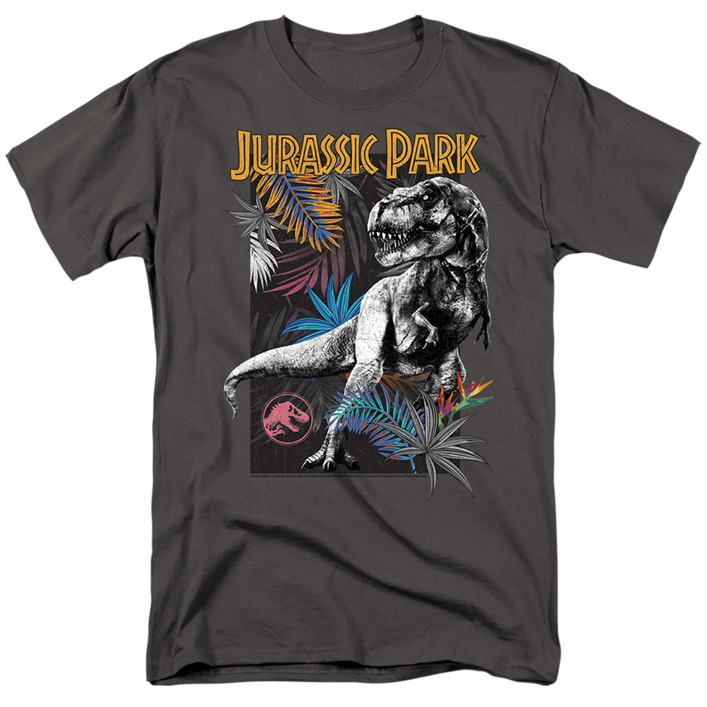 Jurassic Park - Foliage - Adult Unisex Short Sleeve T-Shirt - Gray