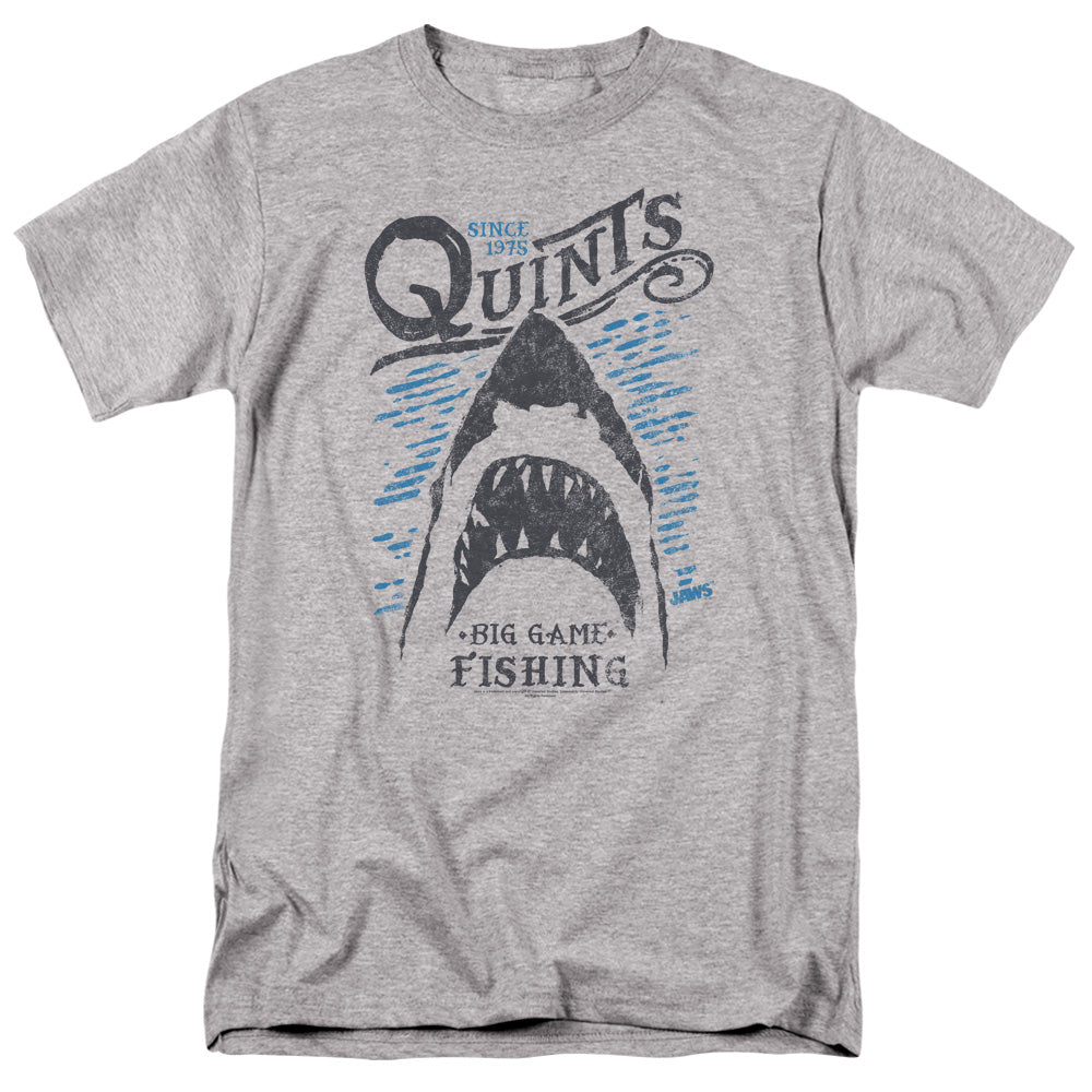 Jaws - Big Game Fishing - Adult Unisex Short Sleeve T-Shirt - Gray