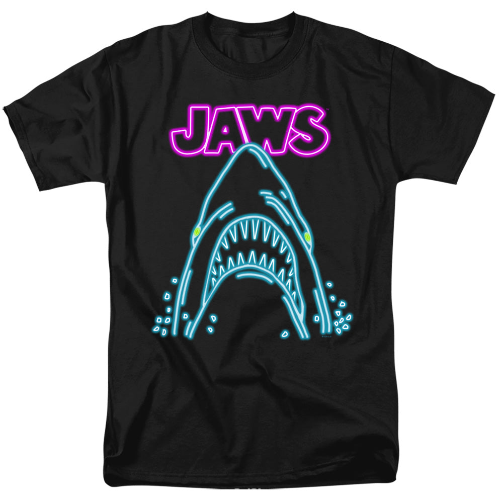 Jaws - Neon Jaws - Adult Unisex Short Sleeve T-Shirt - Black
