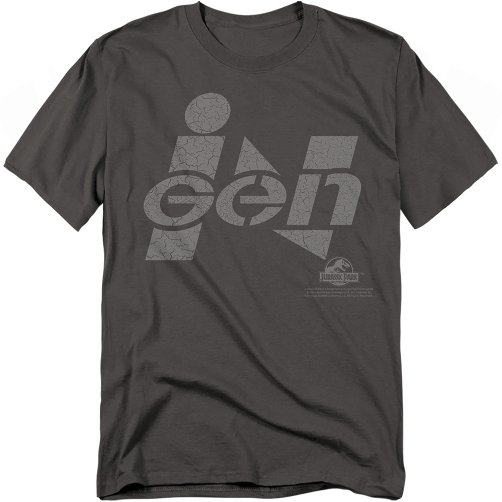 Jurassic Park - Ingen Logo - Adult Unisex Short Sleeve T-Shirt - Gray
