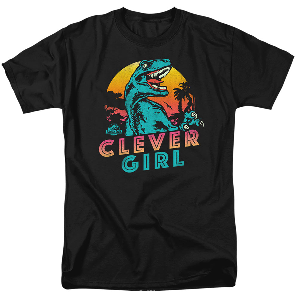 Jurassic Park - Colorful Clever Girl - Adult Unisex Short Sleeve T-Shirt - Black