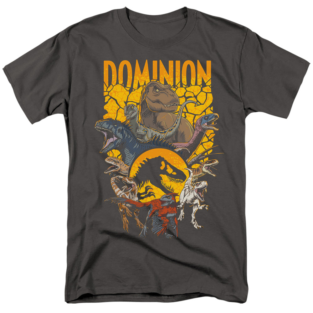 Jurassic World - Dominion Pack Illustrated - Adult Unisex T-Shirt - Gray