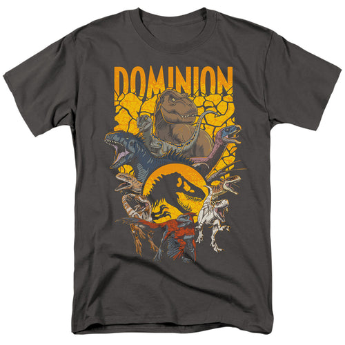 Jurassic World - Dominion Pack Illustrated - Adult Unisex T-Shirt - Gray