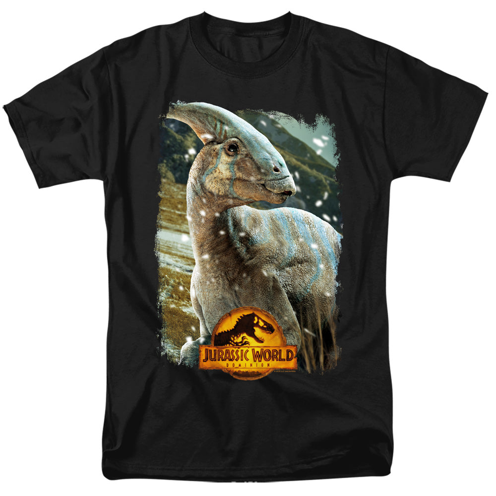 Jurassic World - Parasaurolophus Beauty Shot - Adult Unisex T-Shirt - Black