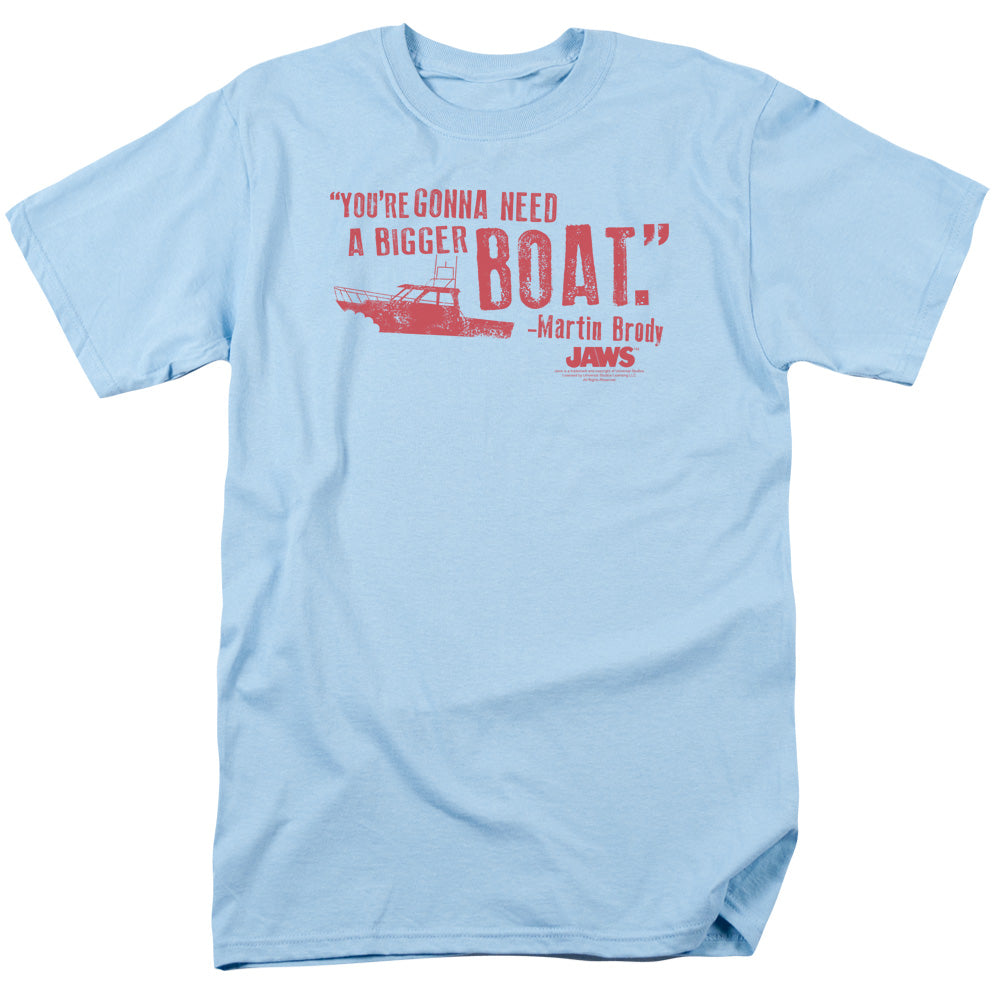 Jaws - Bigger Boat - Adult Unisex Short Sleeve T-Shirt - Blue