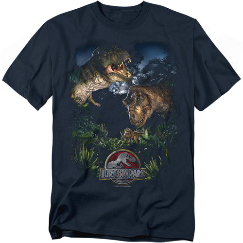 Jurassic Park - Happy Family - Adult Unisex Short Sleeve T-Shirt - Black