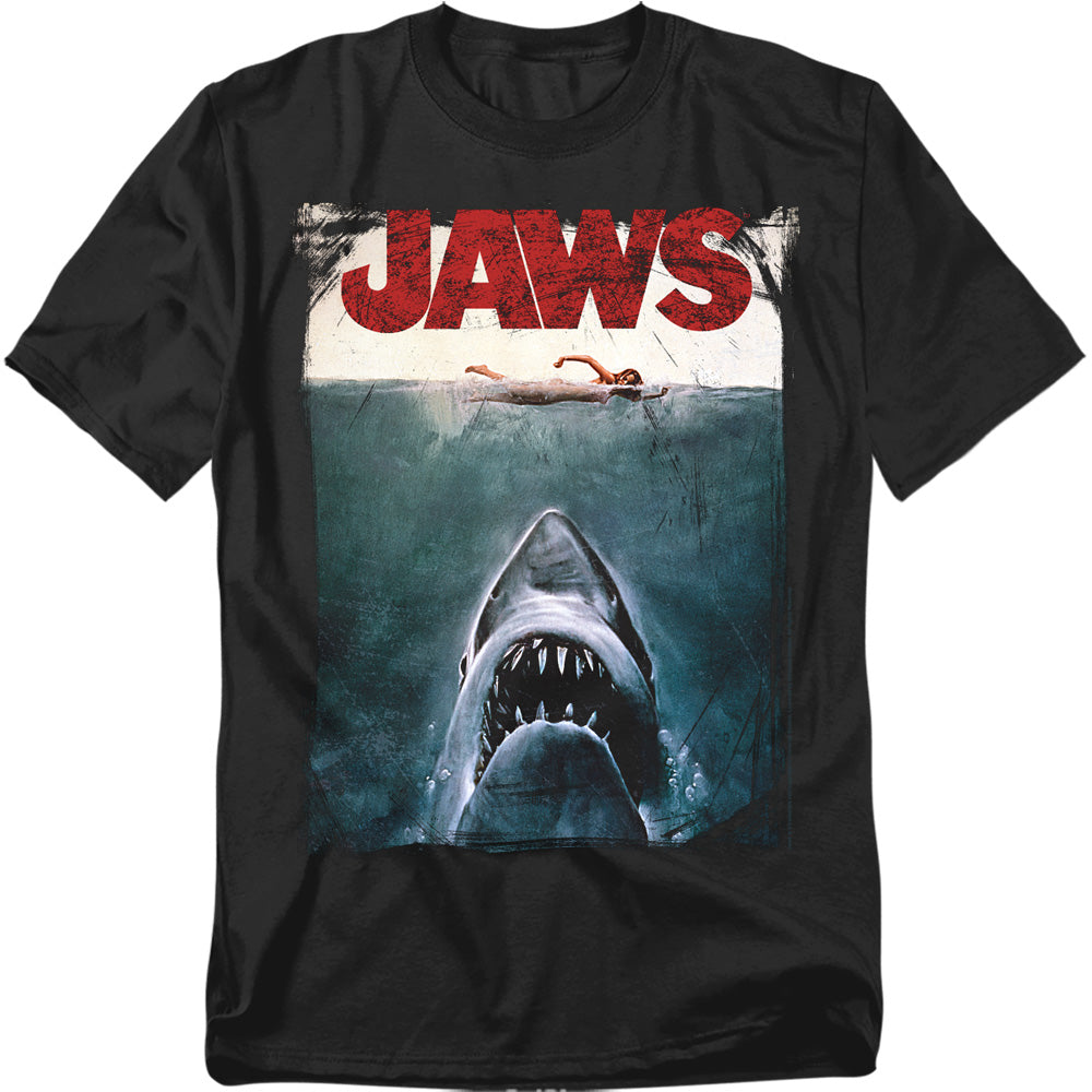 Jaws - Title - Adult Unisex Short Sleeve T-Shirt - Black