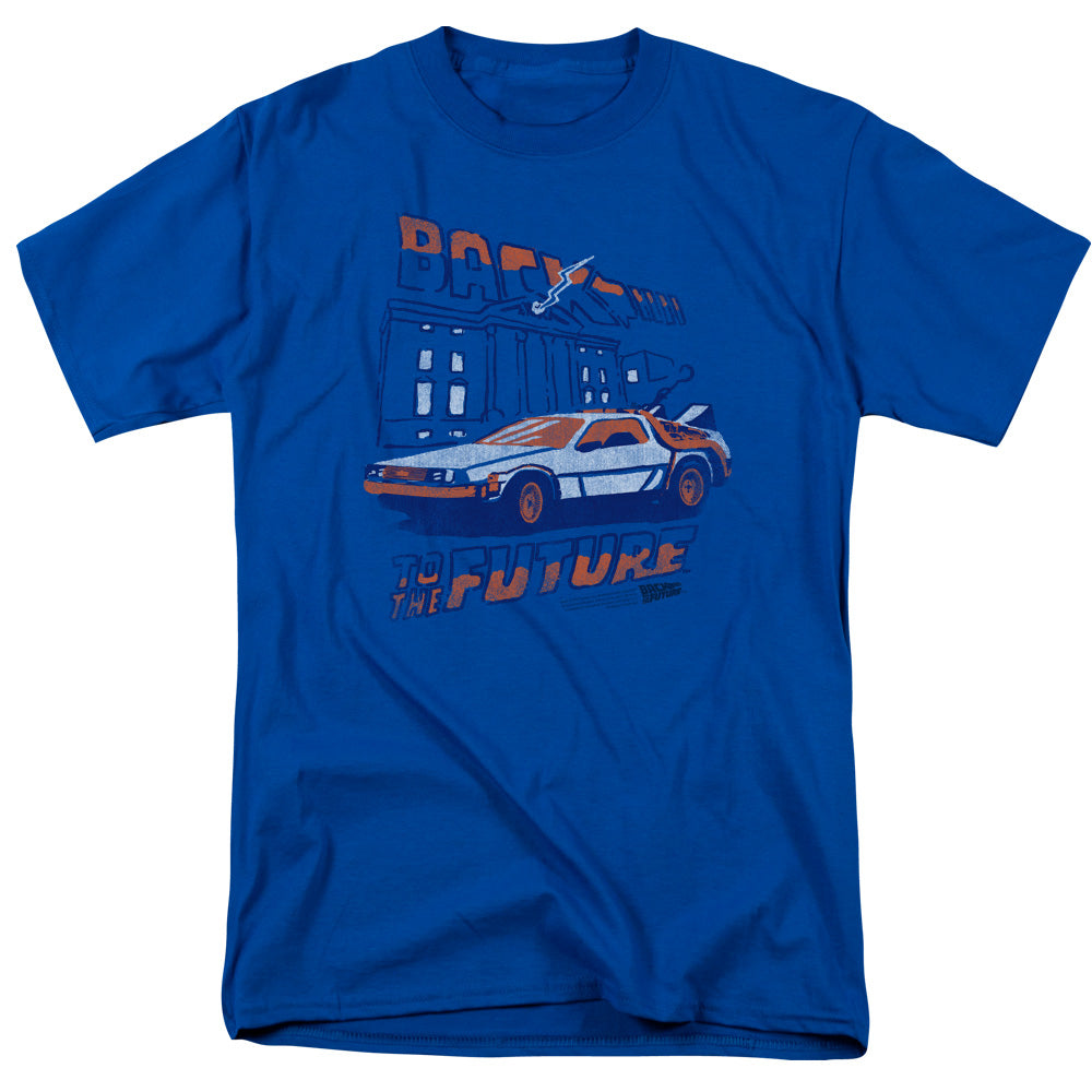Back To The Future - Lightning Strikes - Adult Unisex T-Shirt - Blue